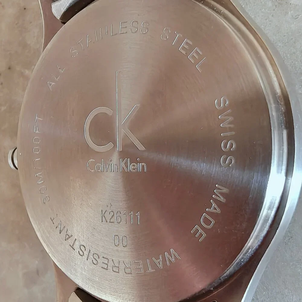 Calvin Klein k26111 Stainless Steel Black Dial Men's Swiss Made Quartz Watch